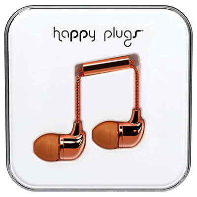 Happy Plugs In-Ear Headphones with Mic/Remote Rose Gold